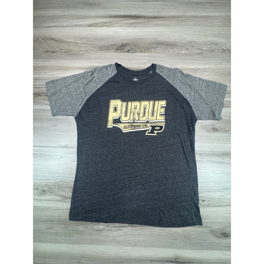 Purdue Boilermakers‎ Knights Apparel Raglan T Shirt Mens XL Golden Black